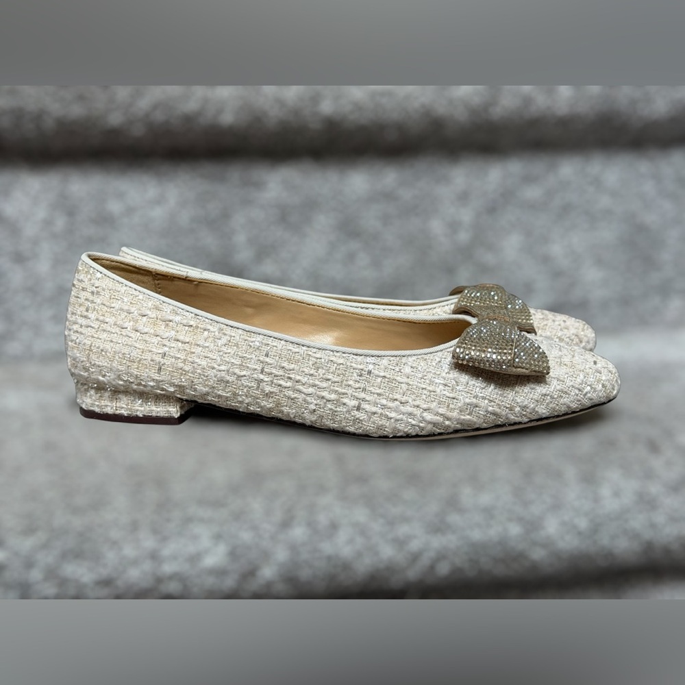 NEW Talbots Edison Bow Bouclé Flats Balletcore Parisian Chic Women’s 7 Soft Girl - Picture 7 of 10